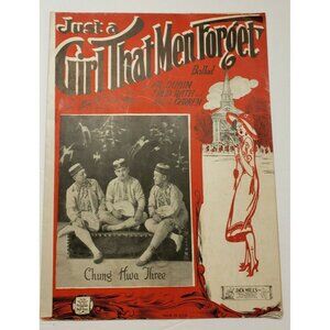 Sheet Music-"Just a Girl That Men Forget" Ballad 1923, Antique